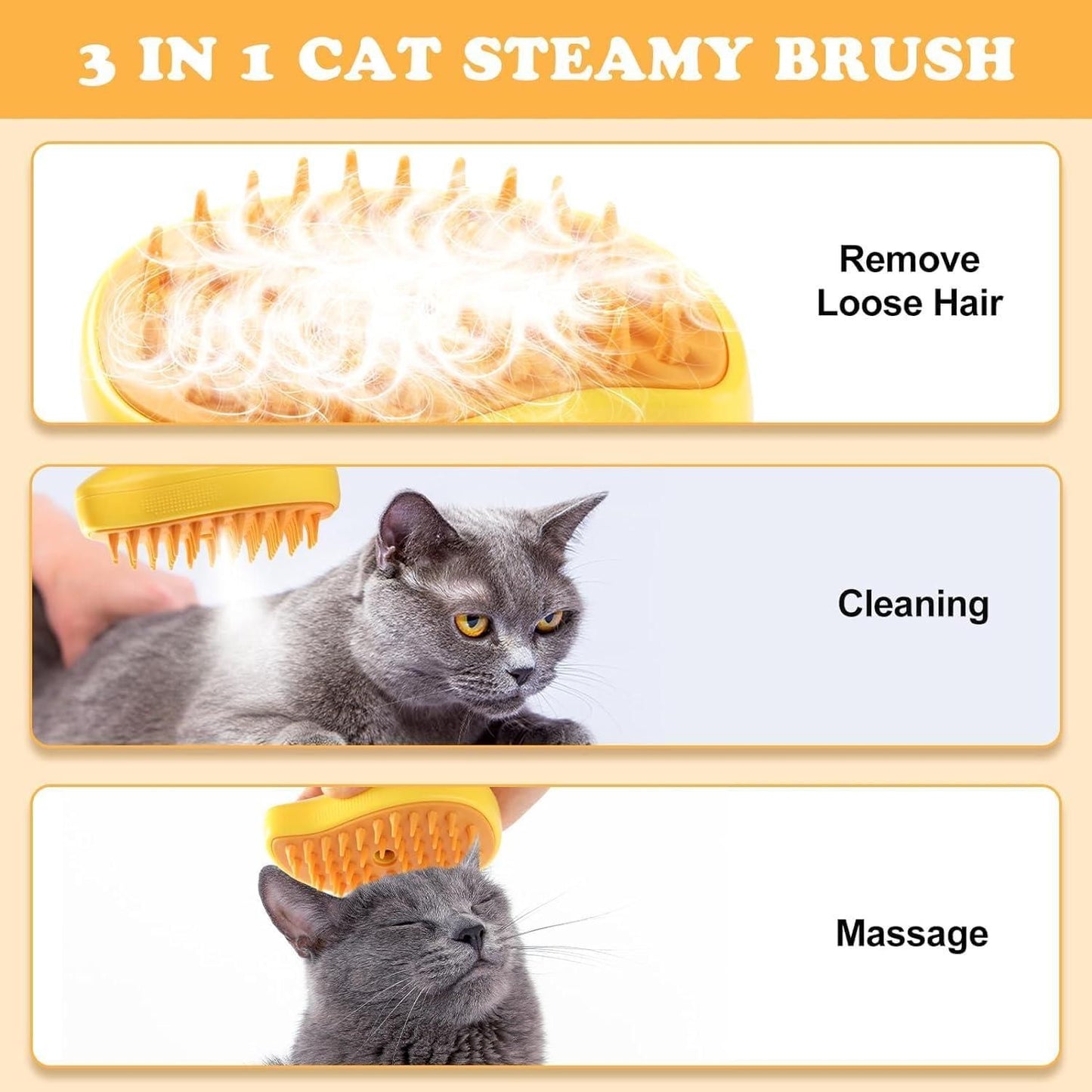 Rechargeable Pet Grooming Brush – Wash and Massage in One Step